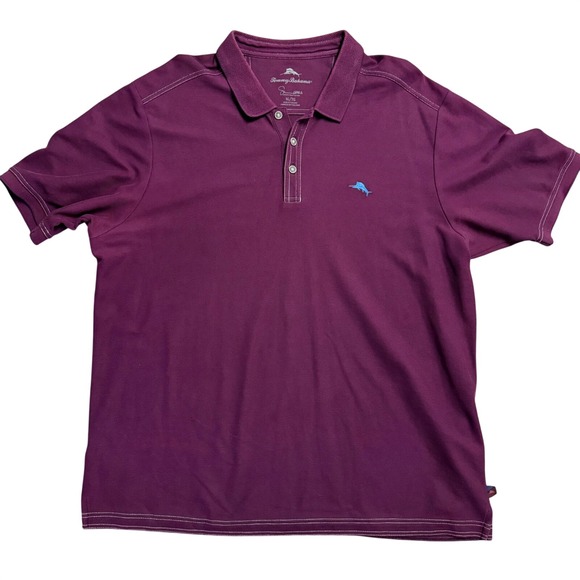 Tommy Bahama Other - Tommy Bahama Emfielder Polo Shirt Mens XL Purple Supima Cotton Blend Marlin Logo